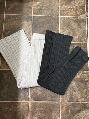 aerie Ribbed Leggings - Black & Light Gray